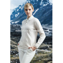 100% knitting cashmere women V-neck sweater